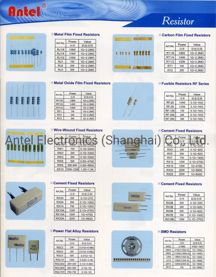 Savol Electronic Components 1/4W 1/2W 1W 2W 3W 4W 5W 6W 7W 8W 10W 12W Metalloxidschichtwiderstände